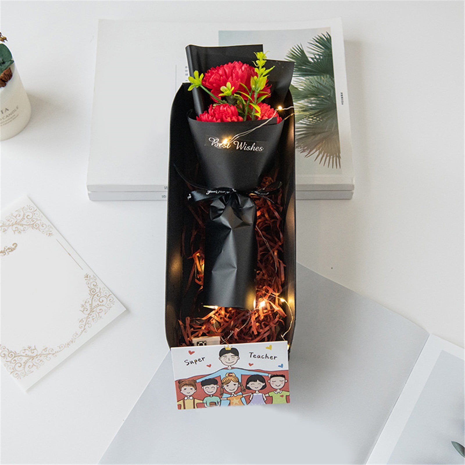 Clearance Jiikun Artificial Flowers Flower Bouquets Gift Boxes From