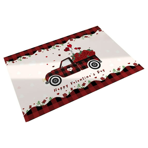 Valentines Day Decorations Clearance! Jykcul Valentines Day Heart Doormat Love Decorative Floor Entrance Rubber Mat Decor Doot Mat Non Slip Low Profile Indoor Outdoor Welcome Mat Washable Winter