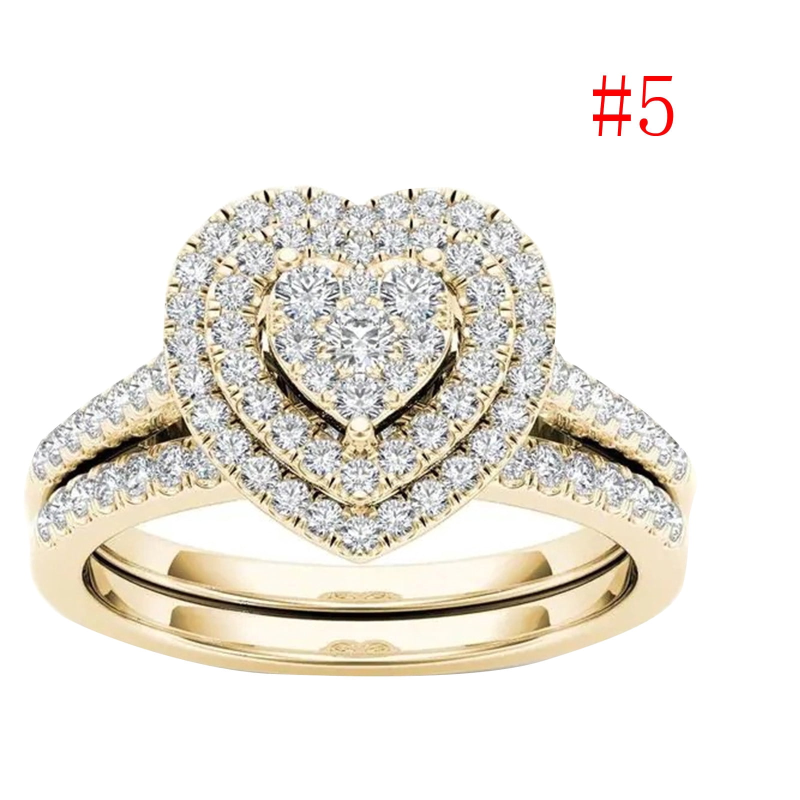 Clearance! KANY Fake Wedding Ring Mother's Day Gifts for Wife Gold ...