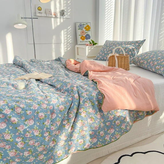 KUKIDS 59.06×78.74 inch King Comforter, Cotton Cooling Comforter, Machine Washable Breathable Double Side Air Conditioning Quilt, Summer Skin-Friendly Quilt King Size