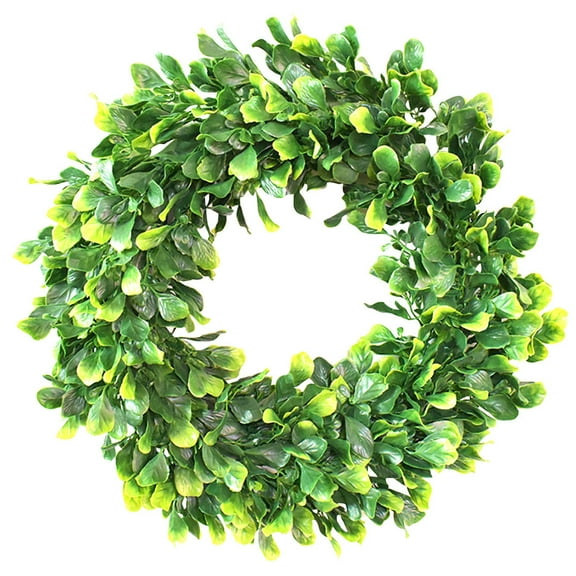 Clearance Kaireo Artificial, Household Imitation, Door White Knocker Garland Pendant Round Simulation Decoration Lysimachia Ring Field Leaf Artificial Flowers, 1Pc Artificial Flower
