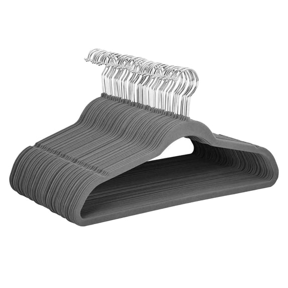 Clearance Kaireo Home Textile Storage, Flocking Hanger Gray, Hanger Bag with 10 Velvet Hangers That Can Rotate 360 ° and Are Elastic Hangers Space and Are Non Slip Hangers with Velvet Sleeves