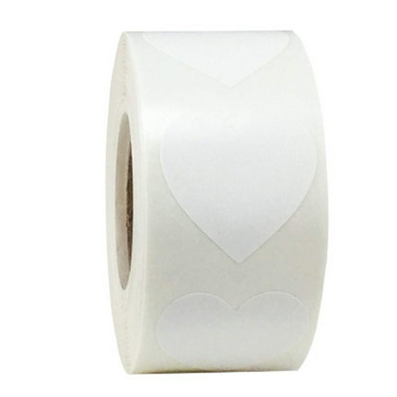 Clearance! Kbndieu 500PCS Valentines Stickers, Heart-shaped Sticker Roll, Valentine's Mother Day Crafting Scrapbooking, Wedding Party Decor Envelopes Greeting Cards Boxes Gifts Seal Stickers (White)
