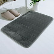 Clearance Kbndieu Bath Mat Bathroom Rugs, Extra Soft Non Slip Absorbent Bathroom Rug, Machine Wash Dry, Thick Bath Rug Carpet for Bathroom Floors, Tub and Shower, 24"x16", Gray