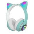 thumbnail image 1 of Clearance! Kbndieu Bluetooth Headphones Over Ear, Wireless Bluetooth Headphones Cute Cat Ear Headset with Mic & LED Lights, Gifts for Kids (Green), 1 of 1