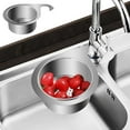 thumbnail image 1 of Clearance! Kbndieu Kitchen Sink Strainer Basket, Hanging Stainless Steel Sink Drain Strainer Basket, Multifunction Sink Strainer Colander for Filter Kitchen Waste and Wash Vegetables Fruits (Middle), 1 of 9