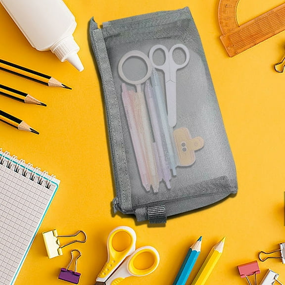 Kbndieu Pencil Pouch Bag Transparent Pencil Case Mesh Large Capacity Pencil Bag Cosmetic Bag