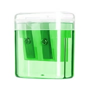 Clearance! Kbndieu Pencil Sharpener Manual, Double Hole Colored Pencil Sharpener with Lid for Pencils and Crayon (Green)