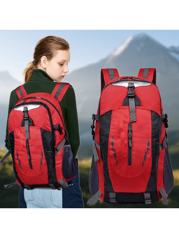 Clearance Kbndieu Travel Backpack, Waterproof Hiking Backpack, Durable Outdoor Camping Daypack Gym Bags for Men Women (Red)