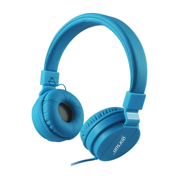 Kids Bluetooth Headphones Cat Ear with LED Light Up,Safe 85dB Volume Limit,Built-in Mic&Boom Mic for Calls,Kids Wireless&Wired Headphones for Tablet/Airplane/School/Online Learning, Blue