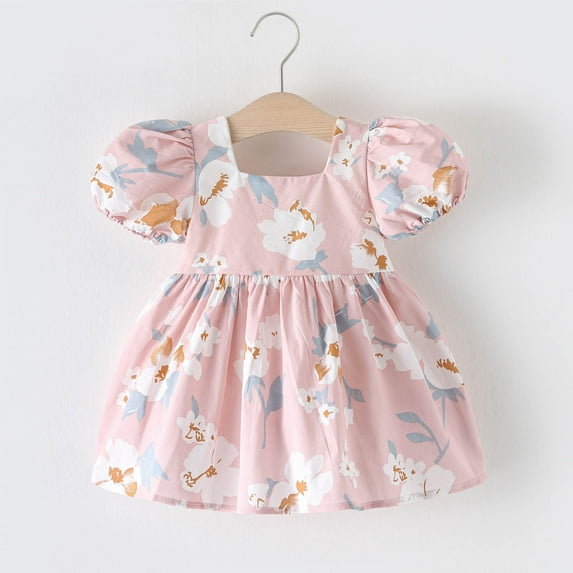 Kids Clothes Baby Girl Dresses 18-24 Months Black Dress Casual Crew Neck Double Pleated Sleeve Dresses Party Dresses Birthday Dress Summer Dresses Vestidos Para Baby Shower De NiñA