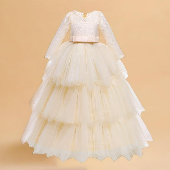 Clearance Kids Clothes Little Girl Dresses Size 7 White Dress Casual Double Layer Flutter Sleeve Dresses Kids Party Dresses Size 7-8 Birthday Dress for 1 Year Old Short Sleeve Summer Dress Ropa NiñA