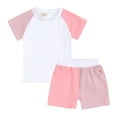thumbnail image 1 of Kids Girls Sets Efsteb Toddler Kid Girls Boys Outfits Clothes Casual Summer Cute Pattern Printed Fashion Comfy Round Neck Short Sleeve Tops Shorts Set Outfits (Pink,3-4 Years), 1 of 4