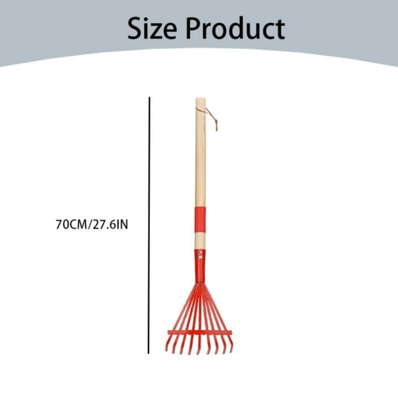 Clearance! Kids Rakes With Hardwood Handle 28" Child Size Garden and Rake for Leaves Kids Lightweight & Cute Rakes With Blue Heads Great Garden Tools for Kids