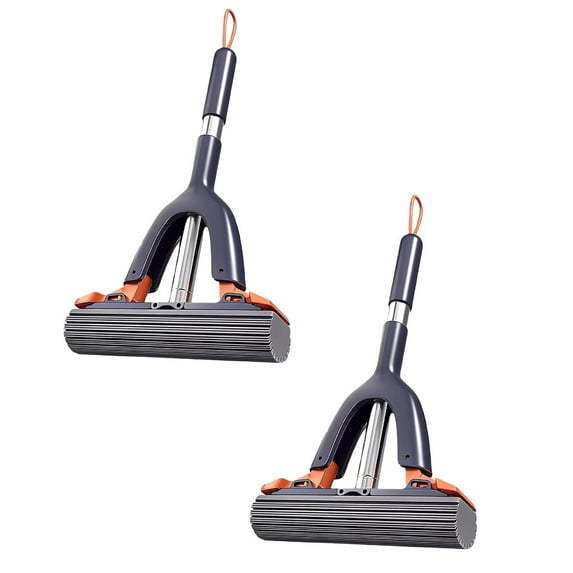 Clearance Kitchen Cleaning Supplies under $10 Sponge Mop Self Squeezing Mop For Floor Cleaning And Dry Use Cleaning Mop Bathroom Kitchen Sponge Mop 15inch (1Set) 2PC