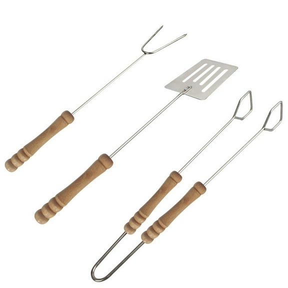 Clearance Kitchen Cleaning Supplies under $10,3pcs Barbecue Tools Set Grilling Tongs Fork Spatula CLainless CLeel BBQ Utensil