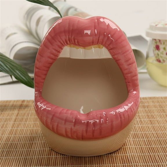 Clearance Kitchen Cleaning Supplies under $5,Cartoon Pot Ashtray Modern For Home Ceramic Lips Ashtray Gift Creative Flower Tools & Home Improvement