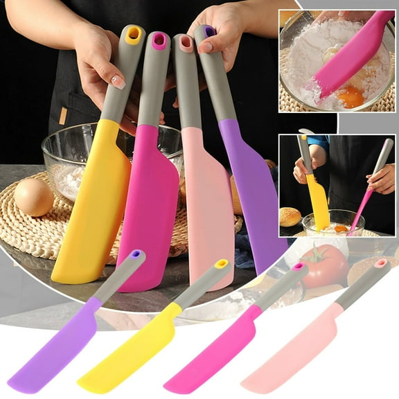 Clearance! Kitchen Utensils Eguiwyn Silicone Spatulas Heat Seamless Design Non Stick Flexible Scrapers Baking Mixing Tool Extra Large Silicone Spatula Cream Egg Salad Jam Stirring Knife Yellow