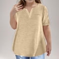 thumbnail image 1 of Clearance!KkSLirnhs 5 Years Girls Tops 14-16 Girls Plus Size V-Neck Short-sleeved Shirts Kids Loose Tunic Pullover Aged 3-14 Brown, 1 of 7