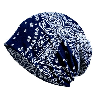 Clearance! Knit Hats,Beanies Cap Unisex Printed Slouchy Knit Warm Hats Scarf Purpose Knitted Hat Ear Windproof Hat,Winter Hats,Chemo Headwear A One Size