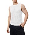 Clearance! Knitted Openwork Undershirt Solid Color Round Neck