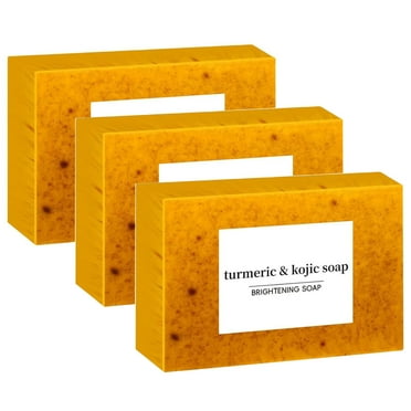 Clearance!Kojic Acid Lemon Soap, Turmeric Soap Bar for Women Men with Tea Tree Oil, Shea Butter, Coconut Oil & Vitamin C, Bath Soap for Face & Body Cleansing(3pcs)