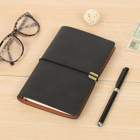 Konghyp A5 Leather Binder Notebook – Soft Leather Diary with Replaceable Paper and Strap, Ideal for Organizing Notes and Laptop for Flexible Use and Elegant Design.
