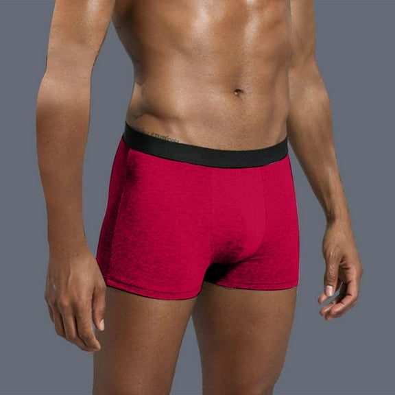 LADIGASU Men's Underwear Made Of Cotton Men's Flat Angle Elongated Opening Sports Solid Color Men's Underwear