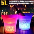 thumbnail image 1 of Clearance! LED Colors Changing Ice Pail 5L Large Capacity Wine Cooler Waterproof Retro Champagne Wine Drinks Beer Pail for Party Home Bar, 1 of 7