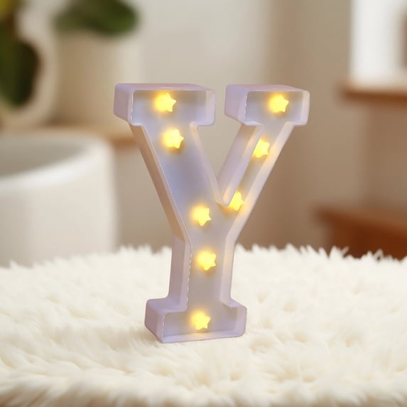 Clearance LED Letter Light Sign, Customizable Alphabet Light for Home Decor, Educational and DIY Projects - Y