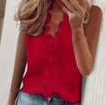 thumbnail image 1 of LIZUOJUNF Womens Tops Women's Blouses Dressy Boho Casual Ruffle Short Sleeve Tops Business Outfits Ladies Summer 2025 Trendy Work Shirts Cute Trendy Blouses, 1 of 5