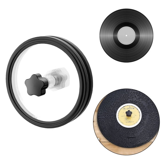 LP Vinyl Record Label Vinyl Record Clean Record Cleaning Protector Label Record Cleaner Clamp Care Black Aluminum Handle Brand: WEWU ROUNDS