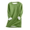 thumbnail image 1 of LYXSSBYX Autumn Winter Tops for Women Women's Large Loose Raglan Top Thickened and Velvet Lamb Wool Warm Underlay, 1 of 7