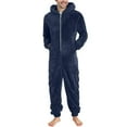 thumbnail image 1 of Clearance LYXSSBYX Long Sleeve Shirts for Men Big and Tall Men Long Sleeve Hooded Jumpsuit Pajamas Casual Winter Warm Rompe Sleepwear, 1 of 6