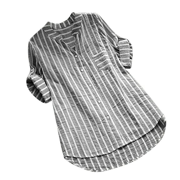 LYXSSBYX Long Sleeve Shirts for Women Plus Size Womens Ladies Chiffon Long Sleeve OL Shirt Casual Loose Tops Blouse