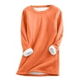 thumbnail image 1 of Clearance LYXSSBYX Long Sleeve Shirts for Women Winter Women's Large Loose Raglan Top Thickened and Velvet Lamb Wool Warm Underlay, 1 of 7