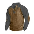 thumbnail image 1 of LYXSSBYX Mens Shirts Long Sleeve Man Casual Patchwork Pullover Fashion Long Sleeve Stand Collar Button Blouse, 1 of 5