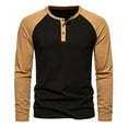thumbnail image 1 of LYXSSBYX Mens Shirts Long Sleeve Men Casual Pullover Patchwork Long Sleeve Round Neck T-Shirt Tops Blouse, 1 of 5