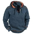 thumbnail image 1 of LYXSSBYX Mens Sweatshirts and Hoodies Front Mid-zipper Stand-up Collar Long Sleeve Color Matching Hoodie for Men Hooded Sweatshirts, 1 of 5