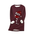 thumbnail image 1 of Clearance LYXSSBYX Plus Size Womens Winter Tops on Sale Women Thick Fleece Sweatshirt Christmas Print Velvet Warm O-neck Underwear Top, 1 of 3