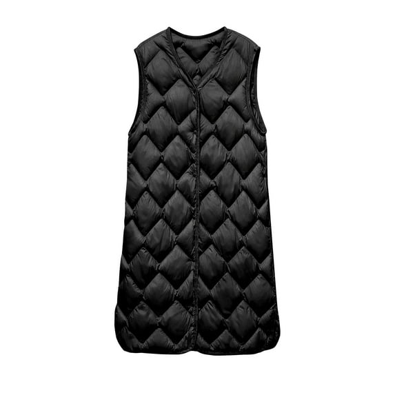 Clearance LYXSSBYX Puffer Vest for Women Clearance Women Warm Pocket Coat Less Long Jacket Winter Sleeveless Down Parkas