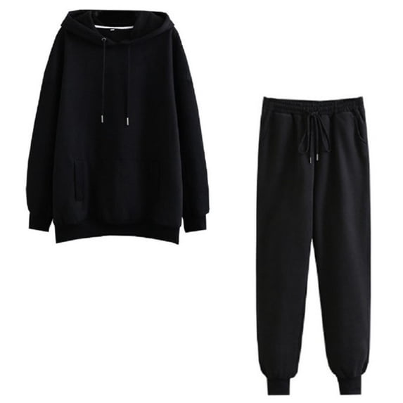 Clearance LYXSSBYX Sweatsuits 2pcs Sets Womens Hot Sale Clearance Women Solid Color Sets Hood Wear Lounge Wear Suit Sport Set Tops+Pants