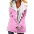 thumbnail image 1 of Clearance LYXSSBYX Winter Coats for Women 2023 Trendy Women's Fashion Long Sleeve Pocket Plush Button Coat, 1 of 5