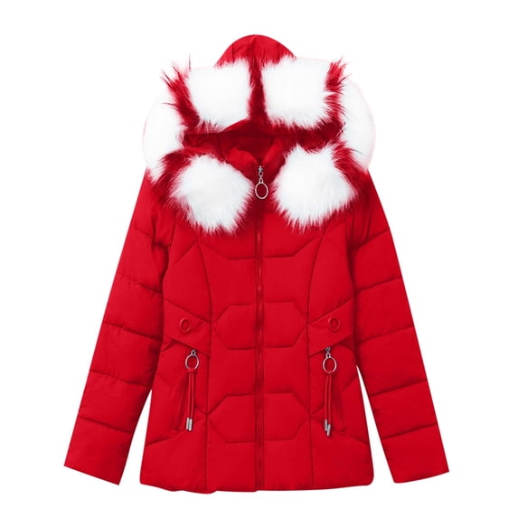 Clearance LYXSSBYX Winter Coats for Women Deals Women's Winter Cotton Jacket with Hood, Waist, and Plush To Overcome Outer Coat