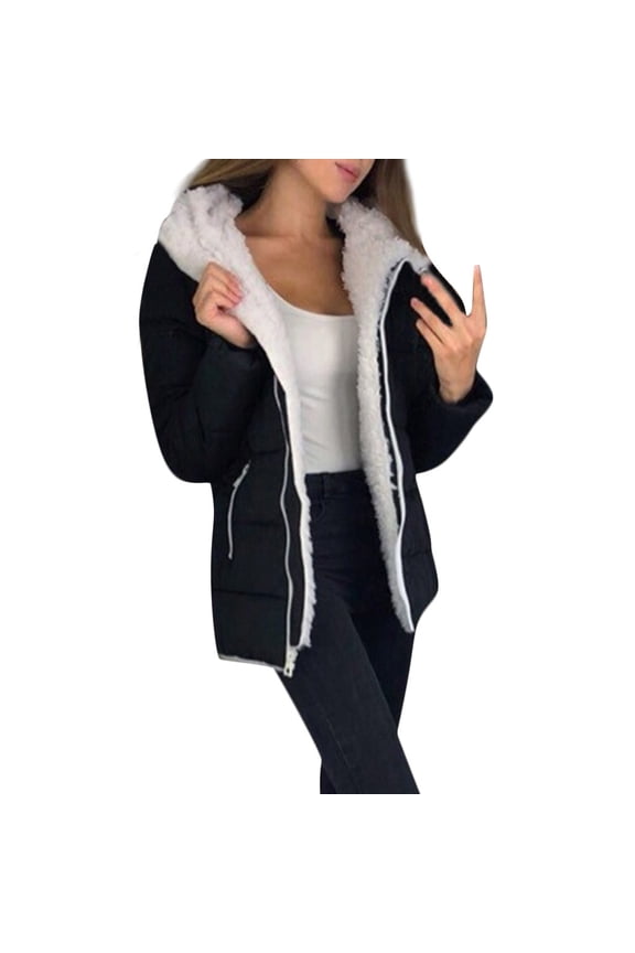 Clearance LYXSSBYX Women Long Sleeve Shacket Jacket Hot Sale Clearance Fashion Women Winter Thicken Coats Long Sleeve Warm Jacket Outerwear Zipper Coat