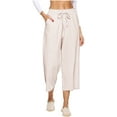 thumbnail image 1 of Clearance LYXSSBYX Womens Capris with Pockets Clearance Women's Comfortable Cropped Leisure Time Pants Solid Color Sweatpants Yoga Pants, 1 of 5