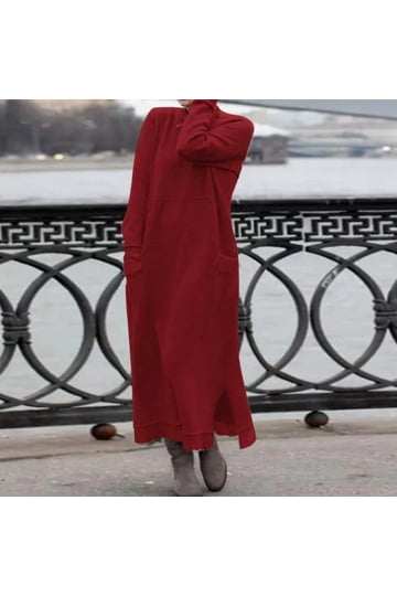 ladies long winter dresses ProductID: 72414 Monica Pink Mesh Ruffle Size:14-14,5 US / 45 and side pockets blend