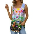 thumbnail image 1 of Clearance LYXSSBYX Womens Tank Tops Plus Size Clearance Women's Fashion Printed Vest Round-Neck Loose Sleeveless T-Shirt Pullover Tops, 1 of 5