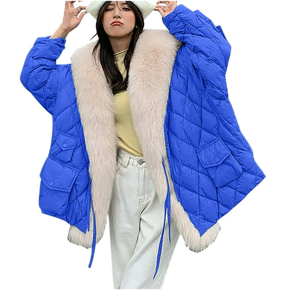 LYXSSBYX Womens Winter Coats Womens Solid Color Winter Long Sleeves Pocket Keep Warm Jacket Coat