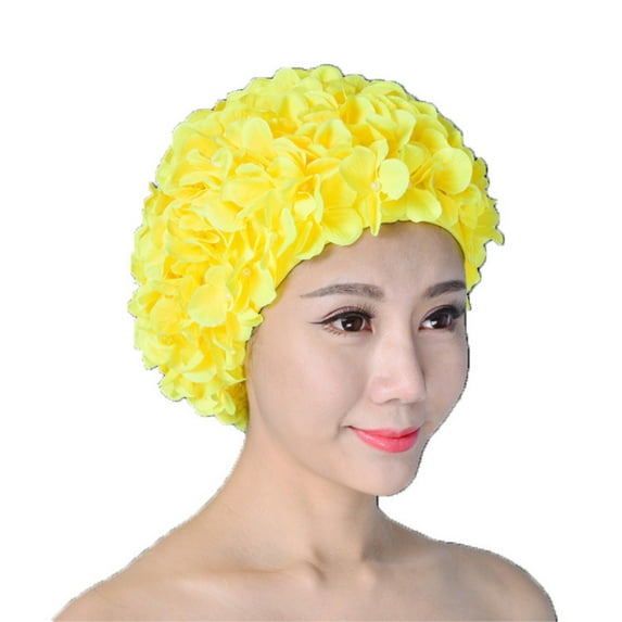 Clearance! Lace Vintage Swim Cap Floral Petal Retro Style Bathing Caps for Women Rose